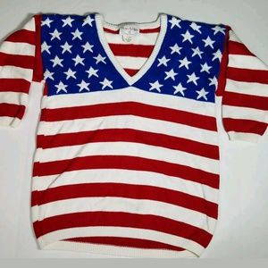 Vtg Oversized Sweater Flag